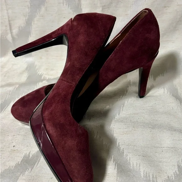 Calvin Klein Shoes Paulette wine Suede Pumps heels 7.5 - Picture 5 of 13
